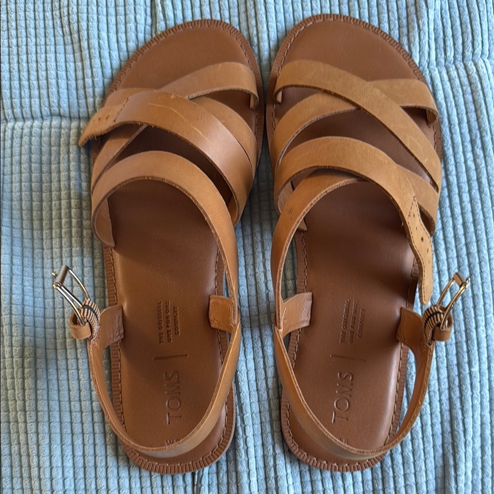 TOMS Tan Leather Sandals
